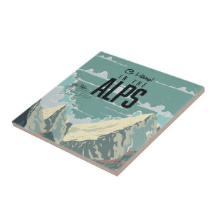 Azulejo Ir de senderismo en los Alpes