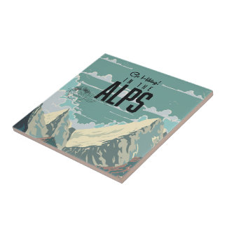 Azulejo Ir de senderismo en los Alpes