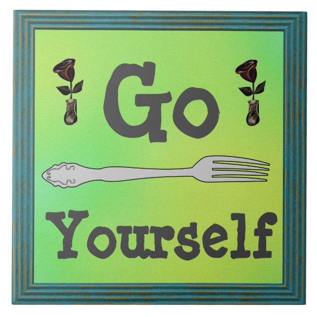Azulejo Ir Fork Yourself Ceramic Tile (Frente)
