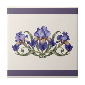 Azulejo Iris Art Nouveau Friso de Color Personalizado