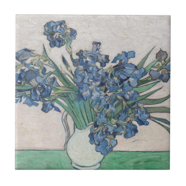 Azulejo Iris de Vincent van Gogh el |, 1890 (Frente)
