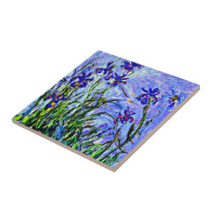 Azulejo Iris Lilas arte fino de Claude Monet,