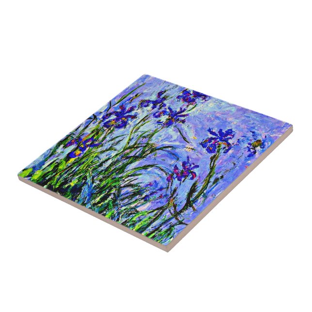Azulejo Iris Lilas arte fino de Claude Monet, (Lado)