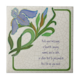 Azulejo Iris Repro Tile antiguo Art Nouveau personaliza