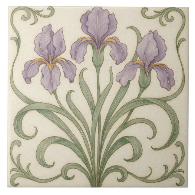 Azulejo Iris Reverie: Nouveau Botanical (Frente)