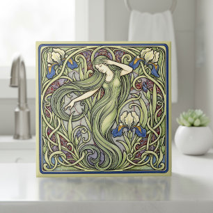 Azulejo Iris y Musa Art Nouveau Pat#5 ID1193