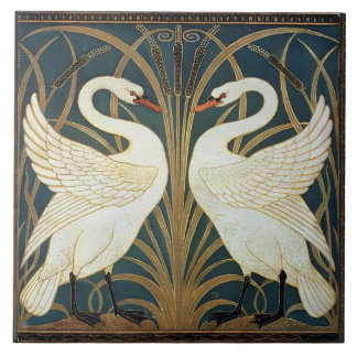Azulejo Iris Y Rush Swans Walter Crane