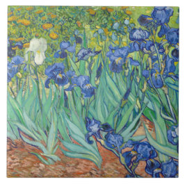 Azulejo Irises (1889) Arte vintage de Vincent Van Gogh