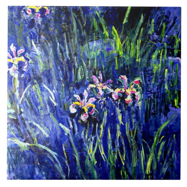 Azulejo Irises, famoso cuadro floral de Claude Monet (Frente)