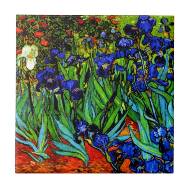 Azulejo Irises, famoso cuadro floral de Van Gogh (Frente)