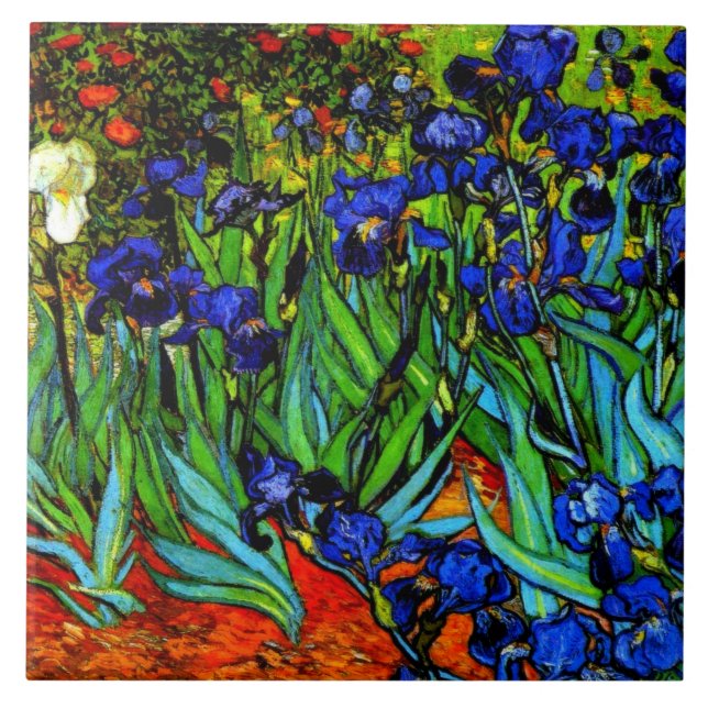 Azulejo Irises, famoso cuadro floral de Van Gogh (Frente)