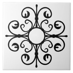 Azulejo Ironwork ordenado en mosaico negro