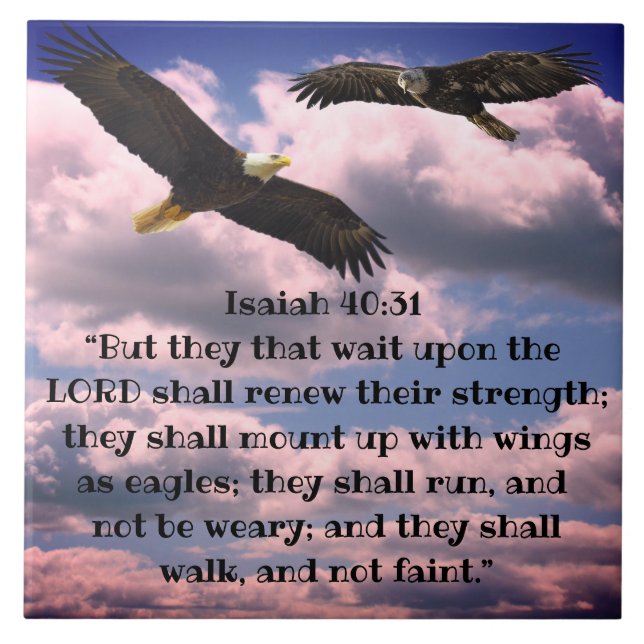 AZULEJO ISAIAH 40:31 CERAMIC TILE (Frente)
