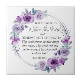 Azulejo Isaías 40:31 Los que esperan en el Señor Floral