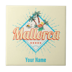 Azulejo Isla Balear de Mallorca Retro Parrot Vintage