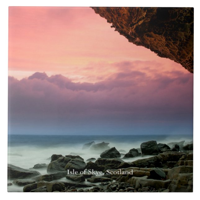 Azulejo Isla de Skye, Escocia etiquetada, (Frente)