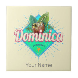 Azulejo Isla Dominica Caribe Retro Vintage