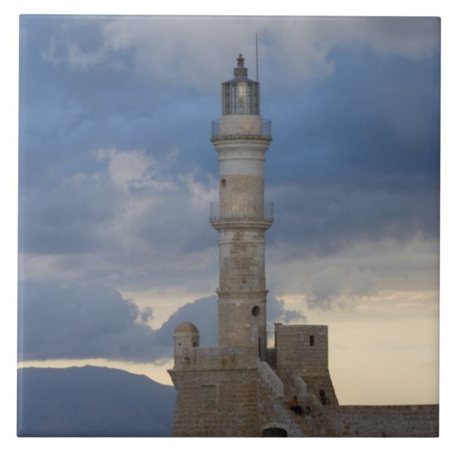 Azulejo Isla griega de Creta y casco antiguo de Chania 2 (Frente)