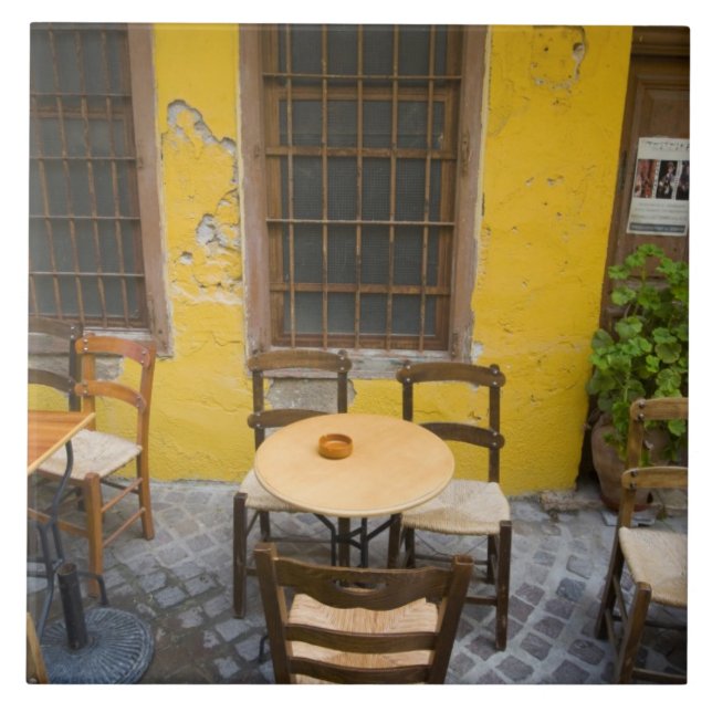 Azulejo Isla griega de Creta y casco antiguo de Chania 3 (Frente)