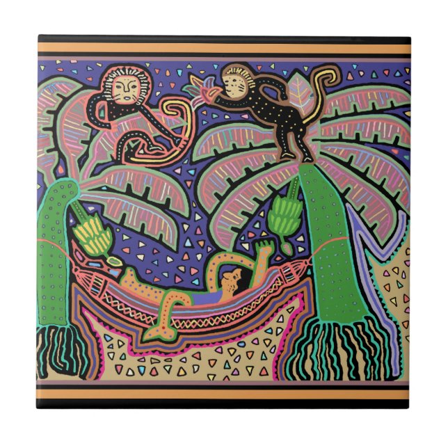 Azulejo Isla Tropical Viviendo (Frente)