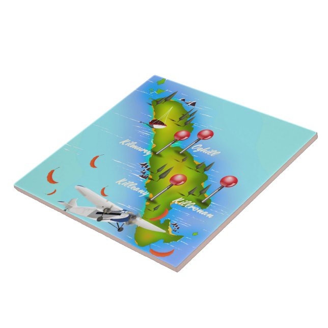 Azulejo Islas iniciales Aran Islas Galway Bay Irlanda (Lado)