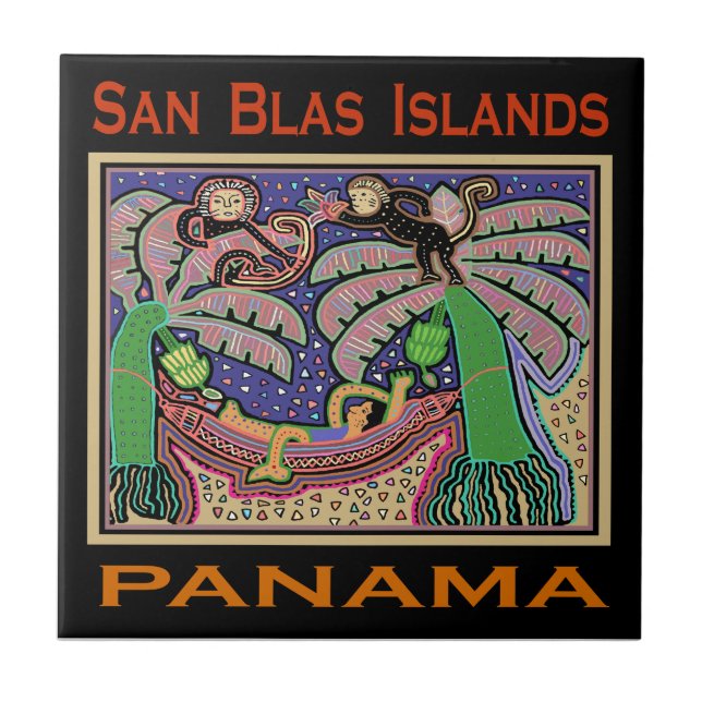 Azulejo Islas San Blas Panamá Mola (Frente)