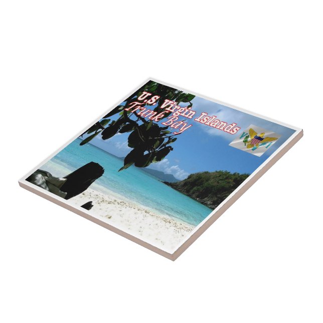 Azulejo ISLAS VIRGIN zVI016, Bahía Trunk, América, (Lado)