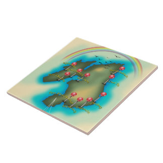 Azulejo Islay, Hébridas interiores, mapa de escocia, arte