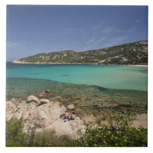 Azulejo Italia, Cerdeña, Baja Cerdeña. Playa de resort.