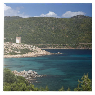 Azulejo Italia, Cerdeña, Teulada. Torre española.