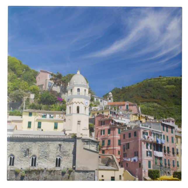 Azulejo Italia, Cinque Terre, Vernazza, Puerto e Iglesia (Frente)