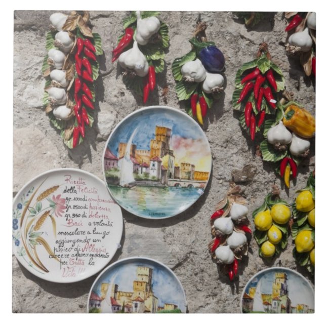 Azulejo Italia, Provincia de Brescia, Sirmione. Souvenirs. (Frente)