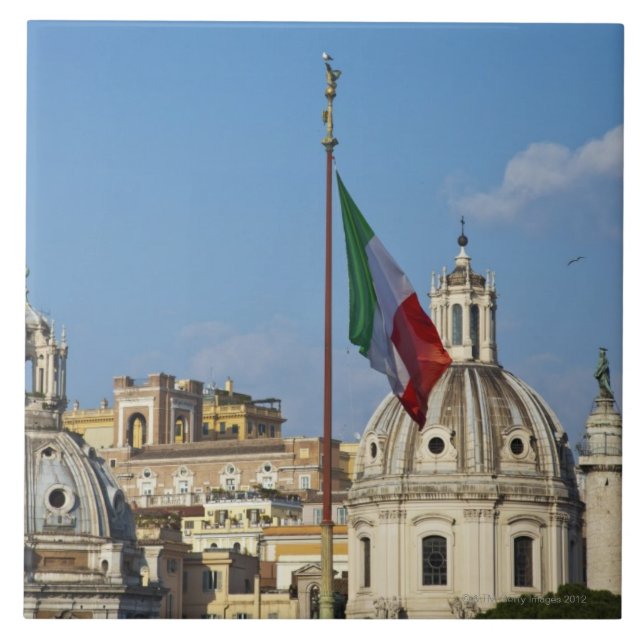 Azulejo Italia, Roma. Bandera italiana (Frente)