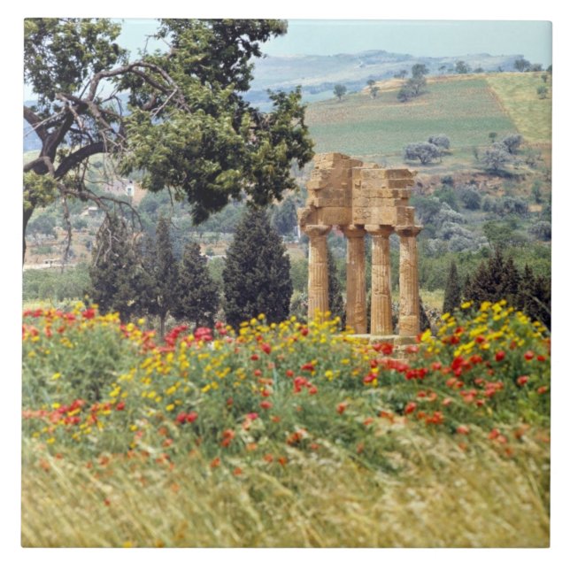 Azulejo Italia, Sicilia, Agrigento. Las ruinas de la (Frente)