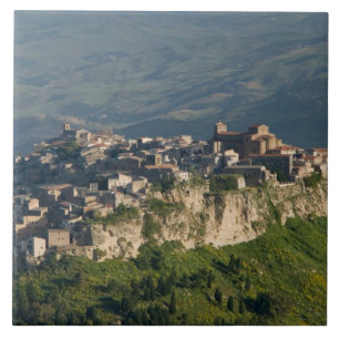 Azulejo Italia, Sicilia, Enna, Calascibetta, Vista matutin