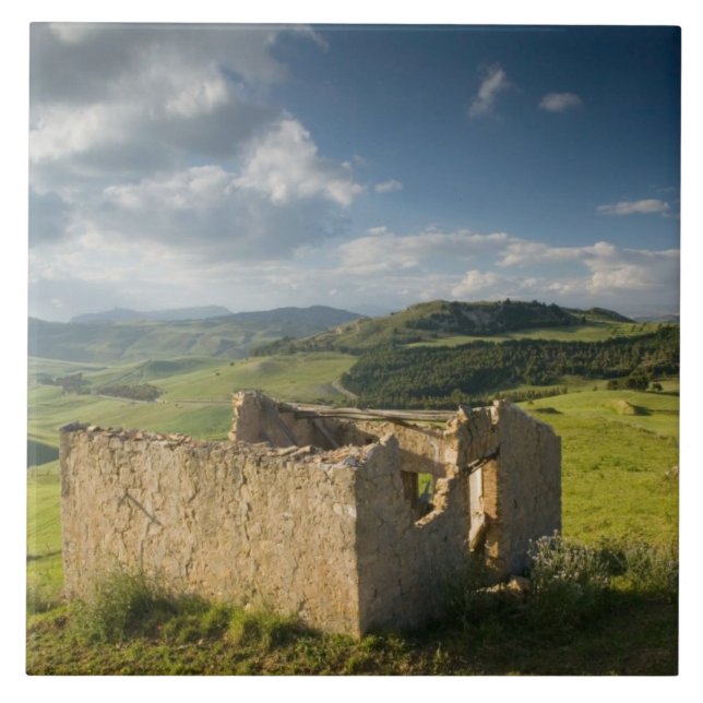 Azulejo Italia, Sicilia, Enna, Pergusa, Antigua granja (Frente)