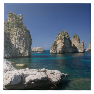 Azulejo Italia, Sicilia, Scopello, Rocas por Tonnara