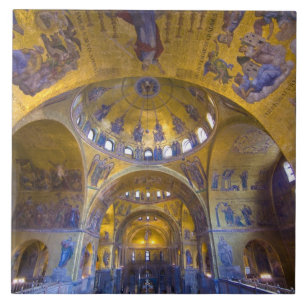 Azulejo Italia, Venecia. Interior de la Catedral de San Ma