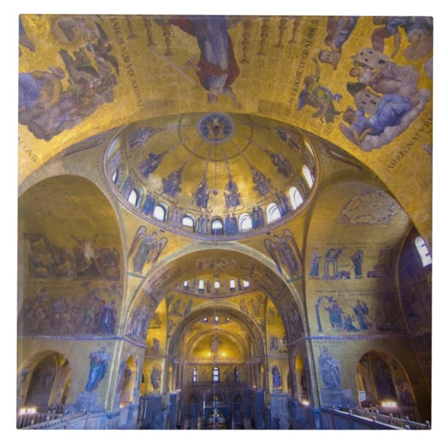 Azulejo Italia, Venecia. Interior de la Catedral de San Ma (Frente)