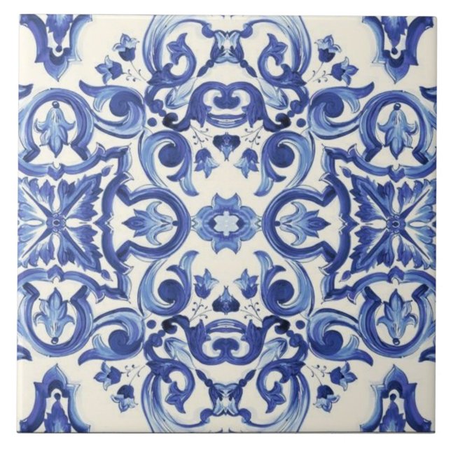 Azulejo Italiano Azul Moderno  La Dolce vita (Frente)