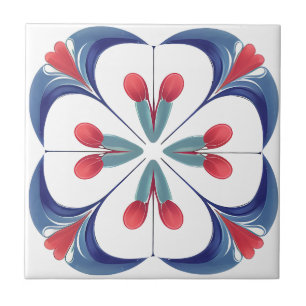 Azulejo Iznik Tulip Motif Ceramic Art Tile