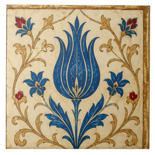 Azulejo Iznik Tulipán Azul Arte Floral Otomano