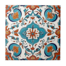 Azulejo Iznik Turkish Classic Floral Rojo Turquesa Azul