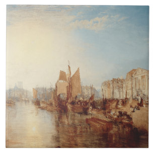 Azulejo J.M.W. Turner: Puerto de Dieppe Arte Romántico Ref
