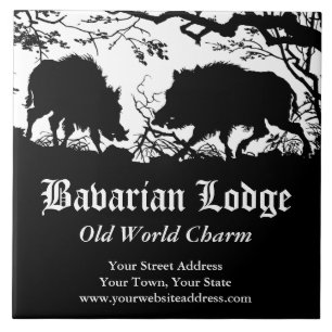 Azulejo Jabalí bávaro Trivet de encargo alemán del caza