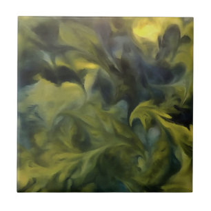 Azulejo Jack Frost en arte abstracto amarillo y gris azul