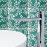 Azulejo Jade Green White Celtic Knot Seamless Pattern Tile<br><div class="desc">Elegante estampado celta sin fisuras para añadir un toque espiritual a su hogar.</div>