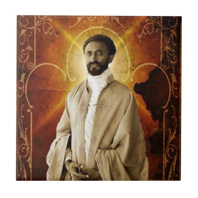 Azulejo Jah Rastafari Haile Selassie Rasta Livity Roots  (Frente)