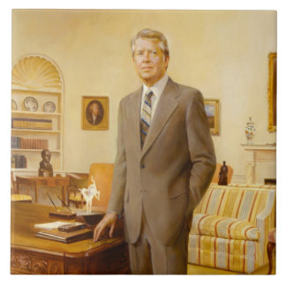 Azulejo James Earl Carter pintó retrato del presidente de