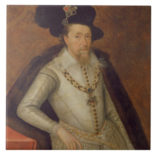 Azulejo James I de Inglaterra, y VI de Escocia (Frente)